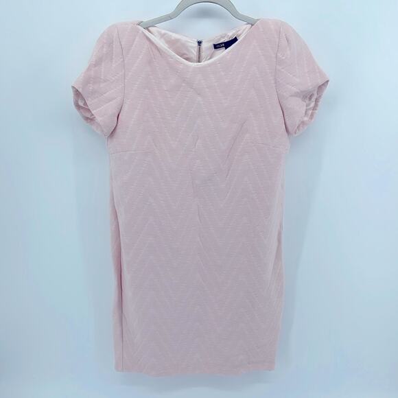 Maje Riverain chevron textured short sleeve wide neck sheath dress sz 3 - Picture 1 of 6